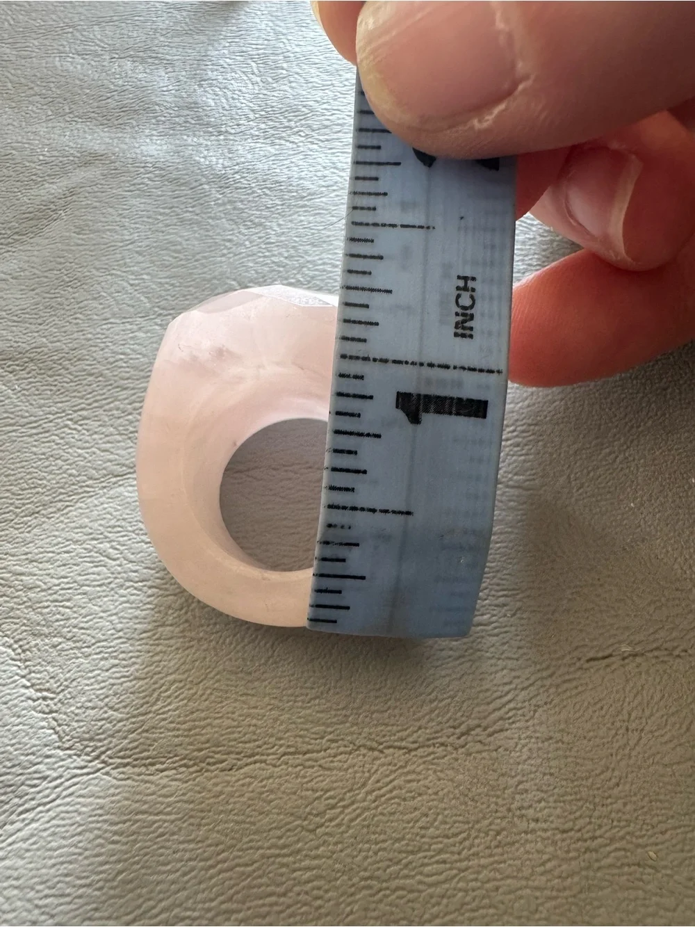 Hand Carved Pink Quartz Ring All Stone Ring. Size 7 (26g)